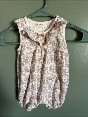 Rabbit & Bear Cream Floral Ruffle Bubble Romper
